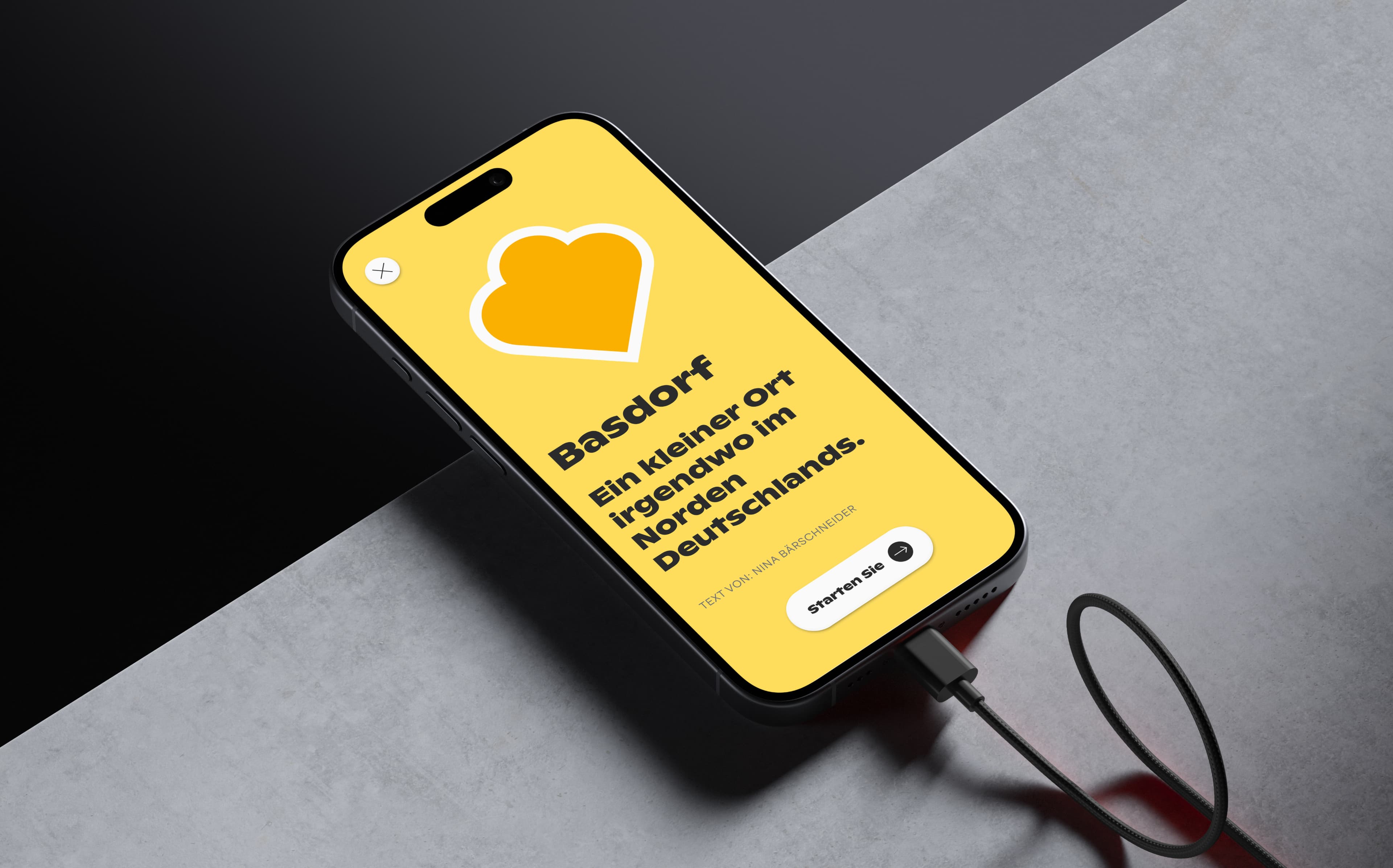 &why: Cartorik - Smartphone Mockup mit einer Introslide von Cartorik