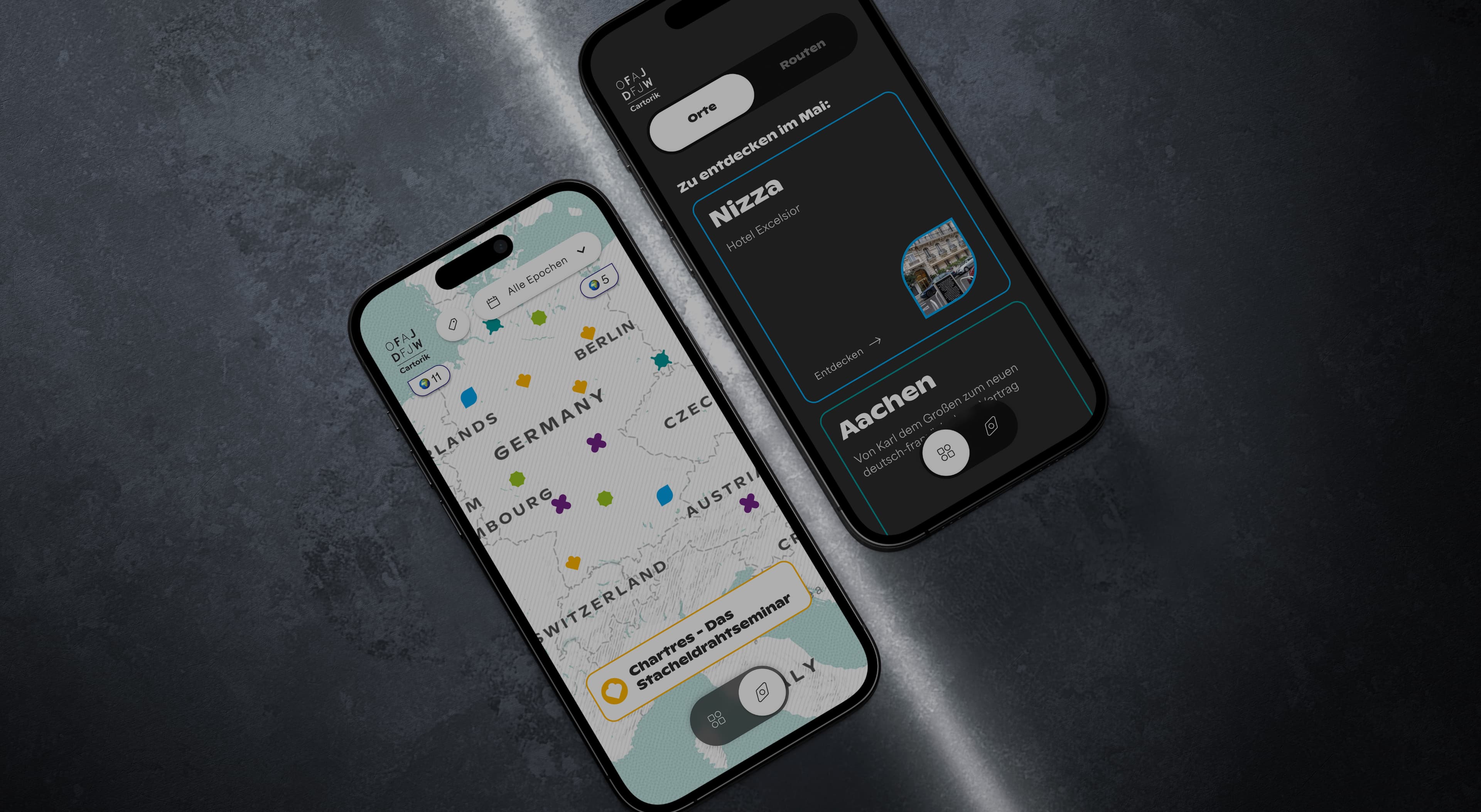 &why: Catorik - Zwei Smartphones zeigen Bildschirme der Seite