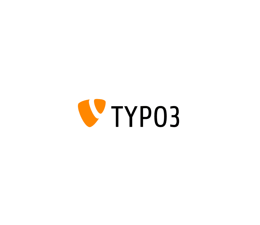 TYPO3 CMS logo with orange shield icon and black text