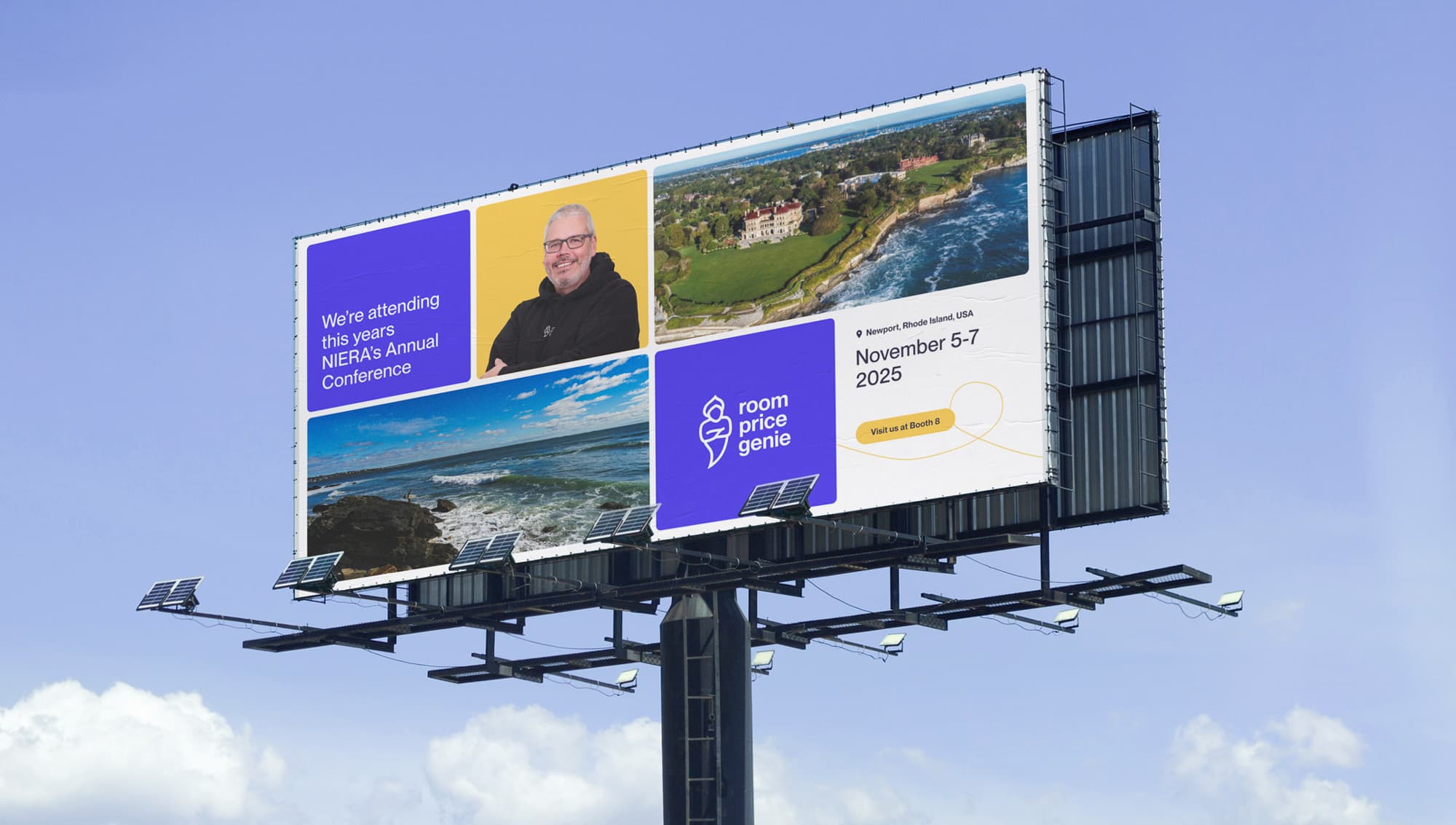 Billboard with Brand Asset and clouds in the back