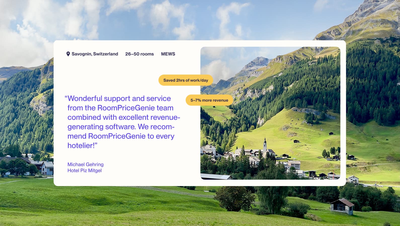 Trustelement in Front of Swiss Landscape