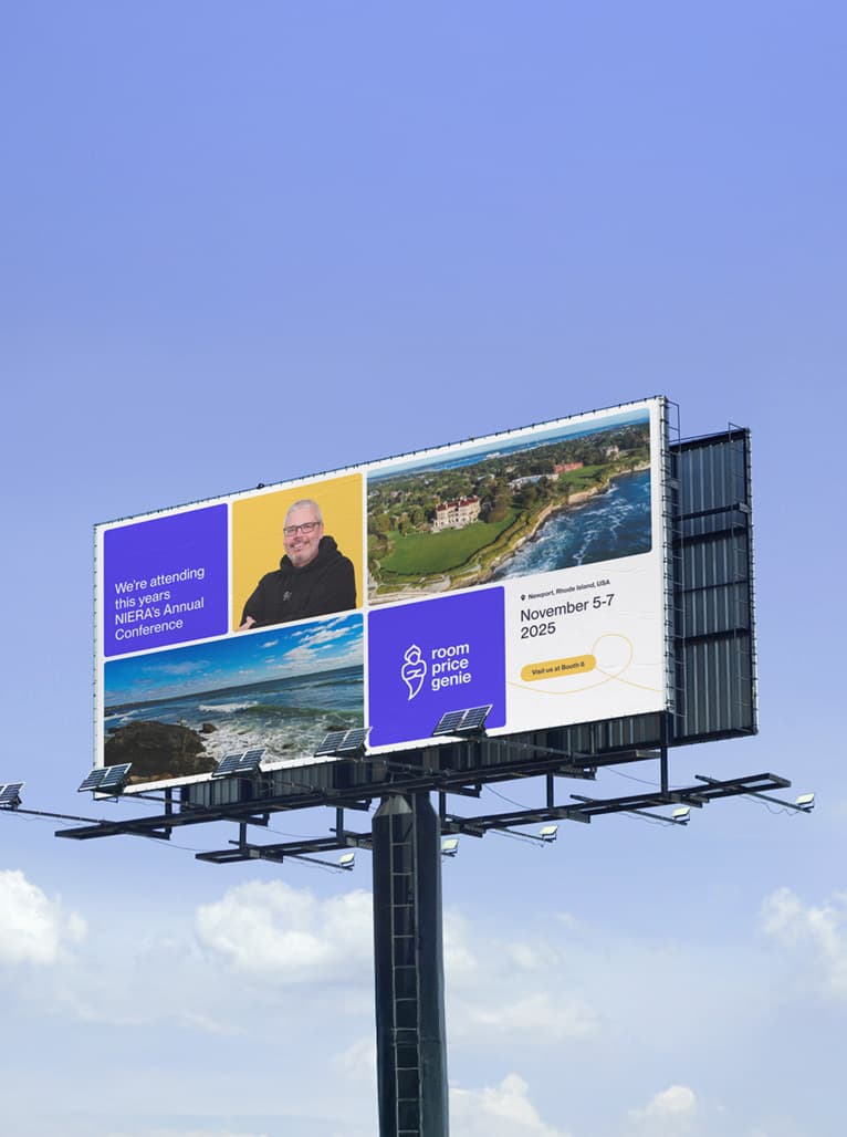Billboard with Brand Asset and clouds in the back