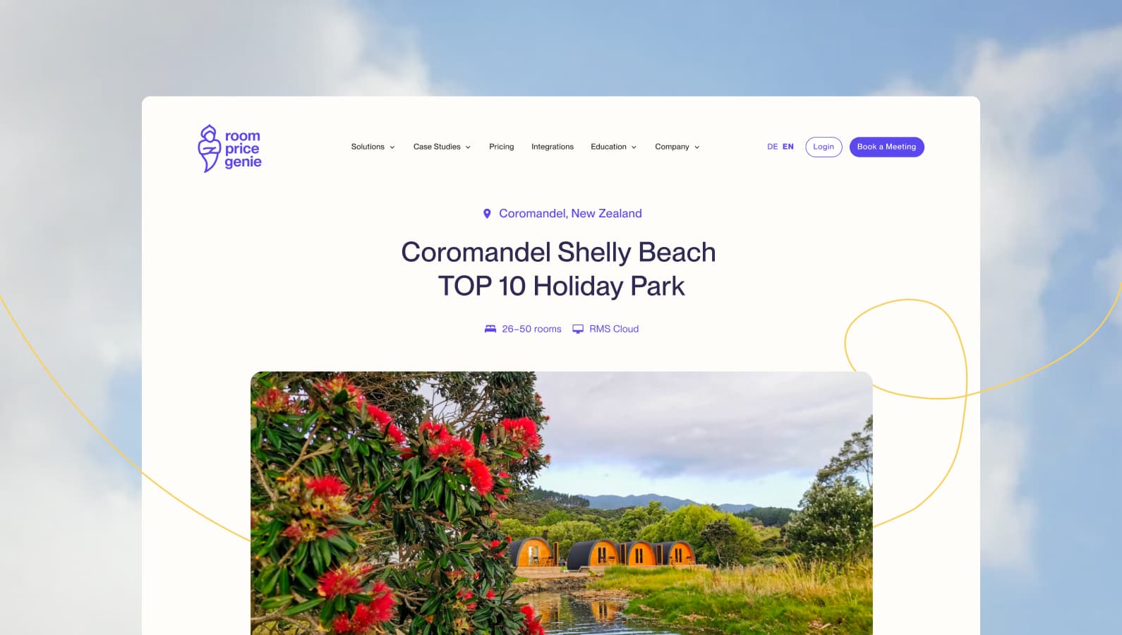 website teaser against blue sky