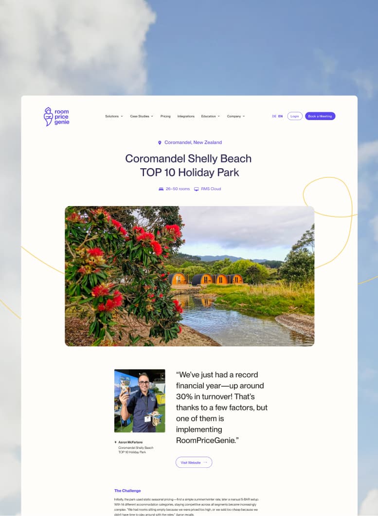website teaser against blue sky